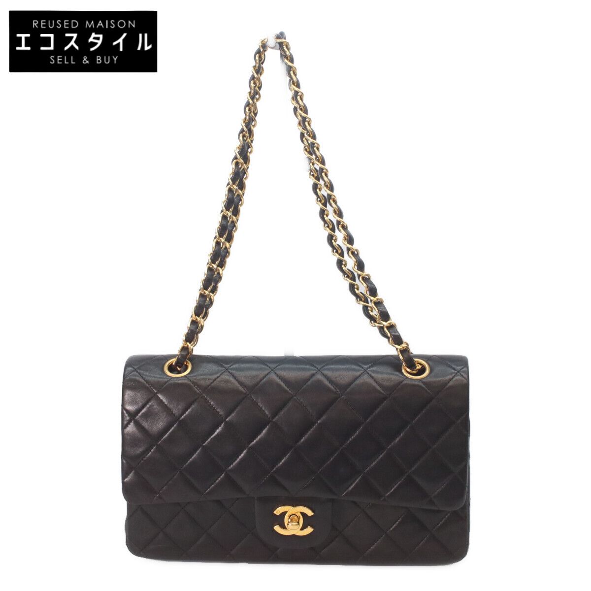 CHANEL シャネル 3番 A01112 黒ラム ゴールド金具 マトラッセ25