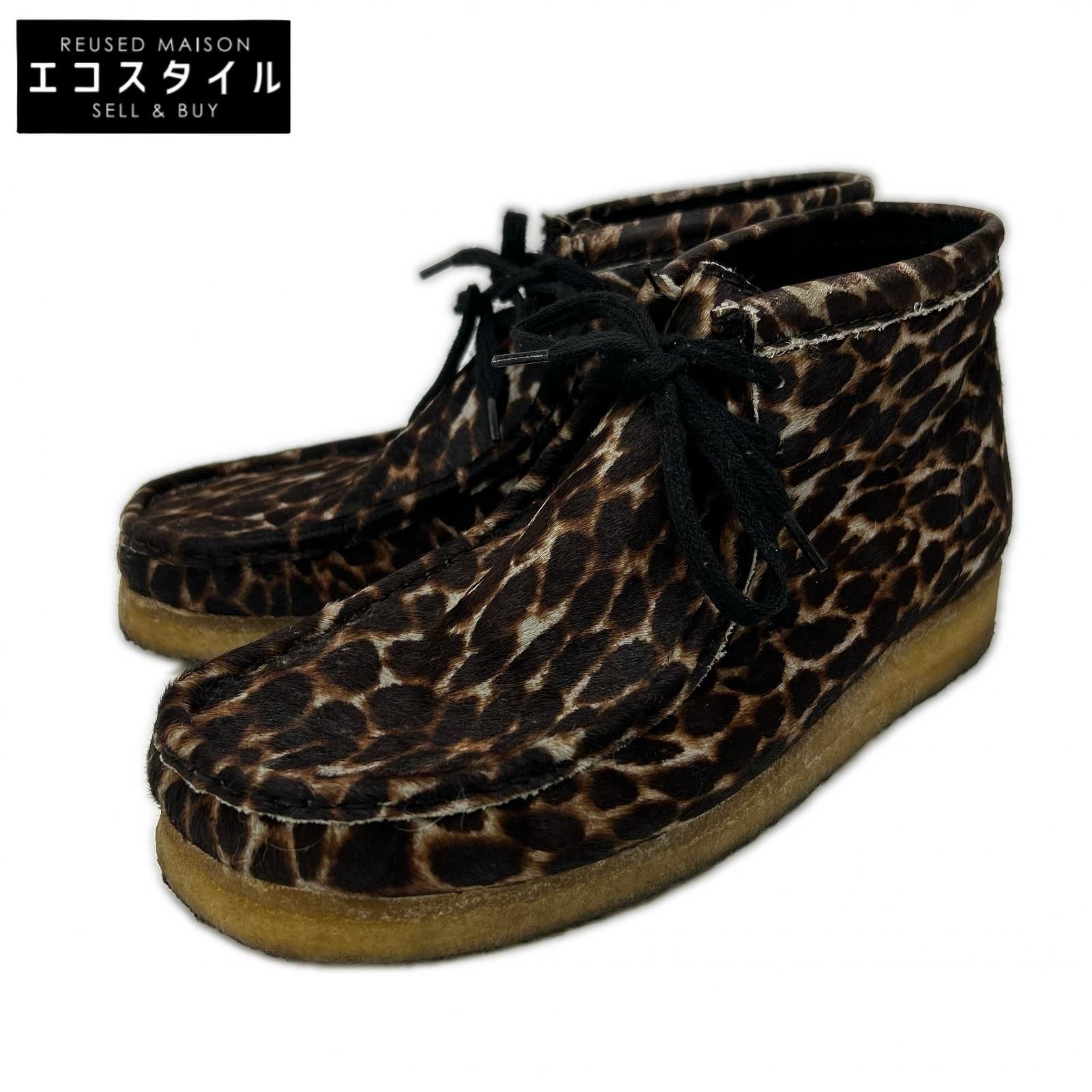 Clarks　クラークス　61163373 レオパード柄 ハラコ ワラビー ブーツ　26.5