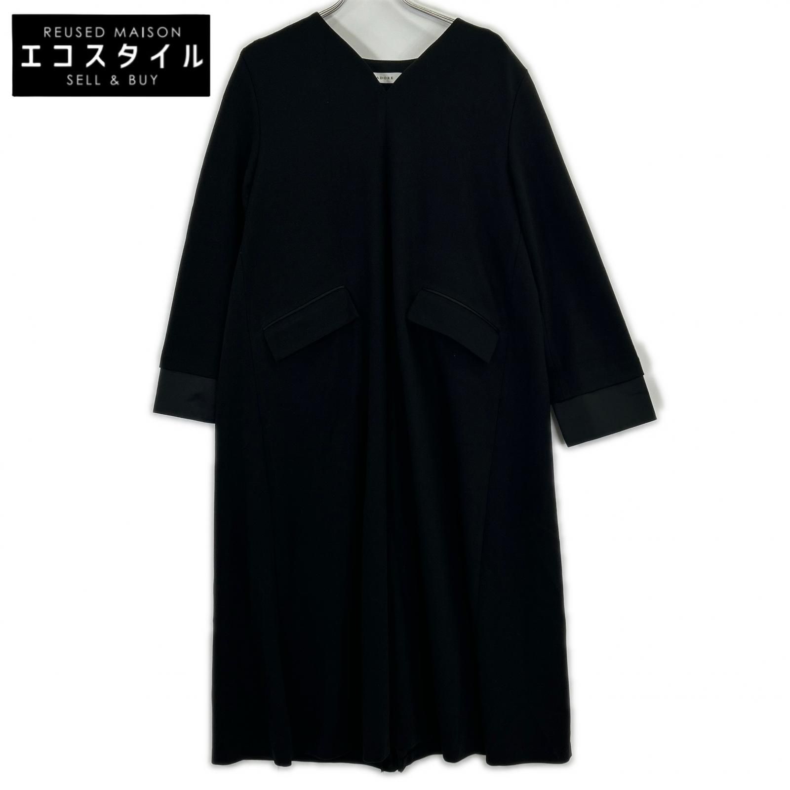 ADORE　アドーア　25年製 531-5240008 ブラック ウール混 ワンピース ストレッチポンチワンピース　38