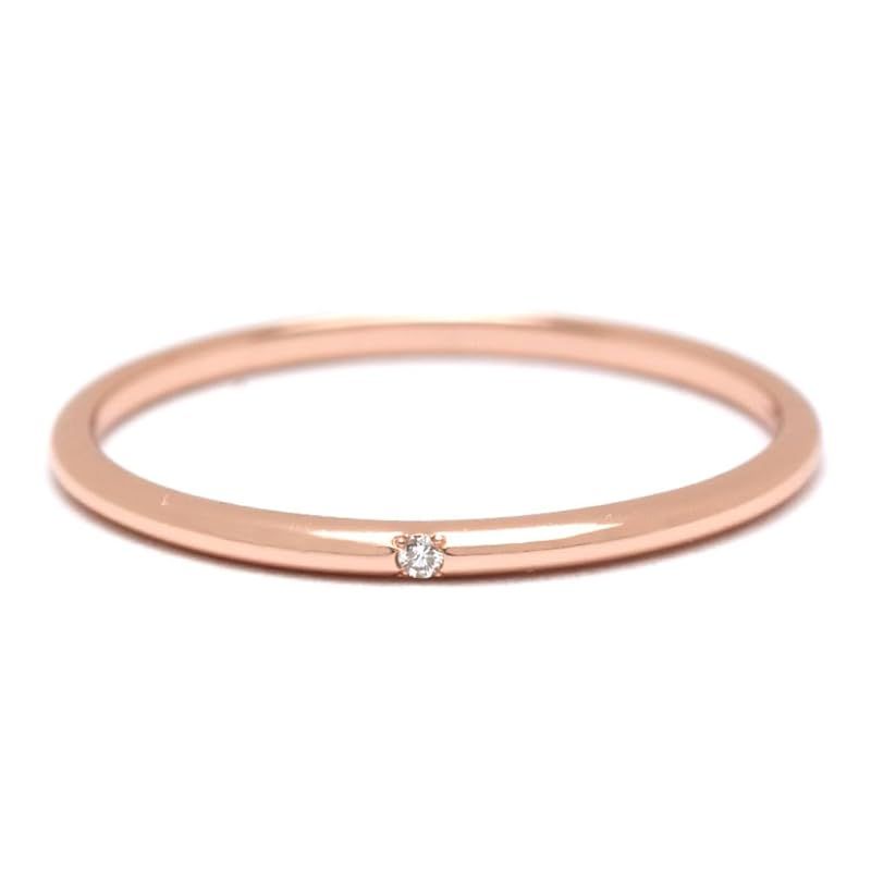 [A.UN jewelry] ダイヤモンド リング レディース 指輪 ピンキーリング 18金 K18 プラチナ 華奢 普段使い 誕生日 プレゼント ニッケルフリー シルバー925【pg-c11号】