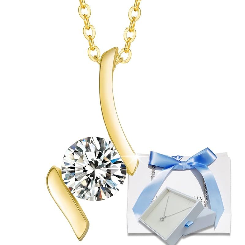 [EVER FLAWLESS] スワロスキー 1.0カラット 一粒 11種 レディース ネックレス 18k ゴールド 仕上げ ギフト ラッピング ゴールド