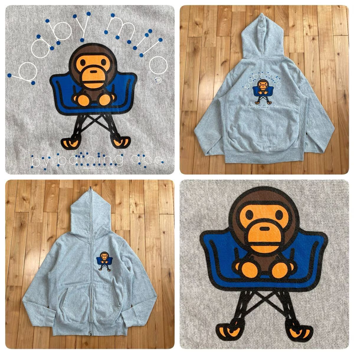 Chair Milo フルジップ パーカー Sサイズ グレー a bathing ape BAPE