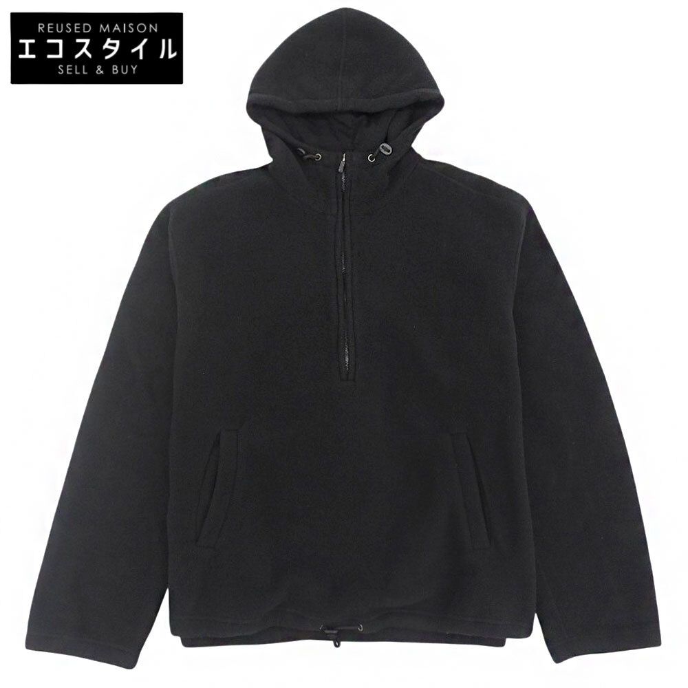 DKNY ダナキャラン 90S ウール ハーフジップ フーディパーカー ジャケット メンズ ブラック XL D-TK 6259 XL