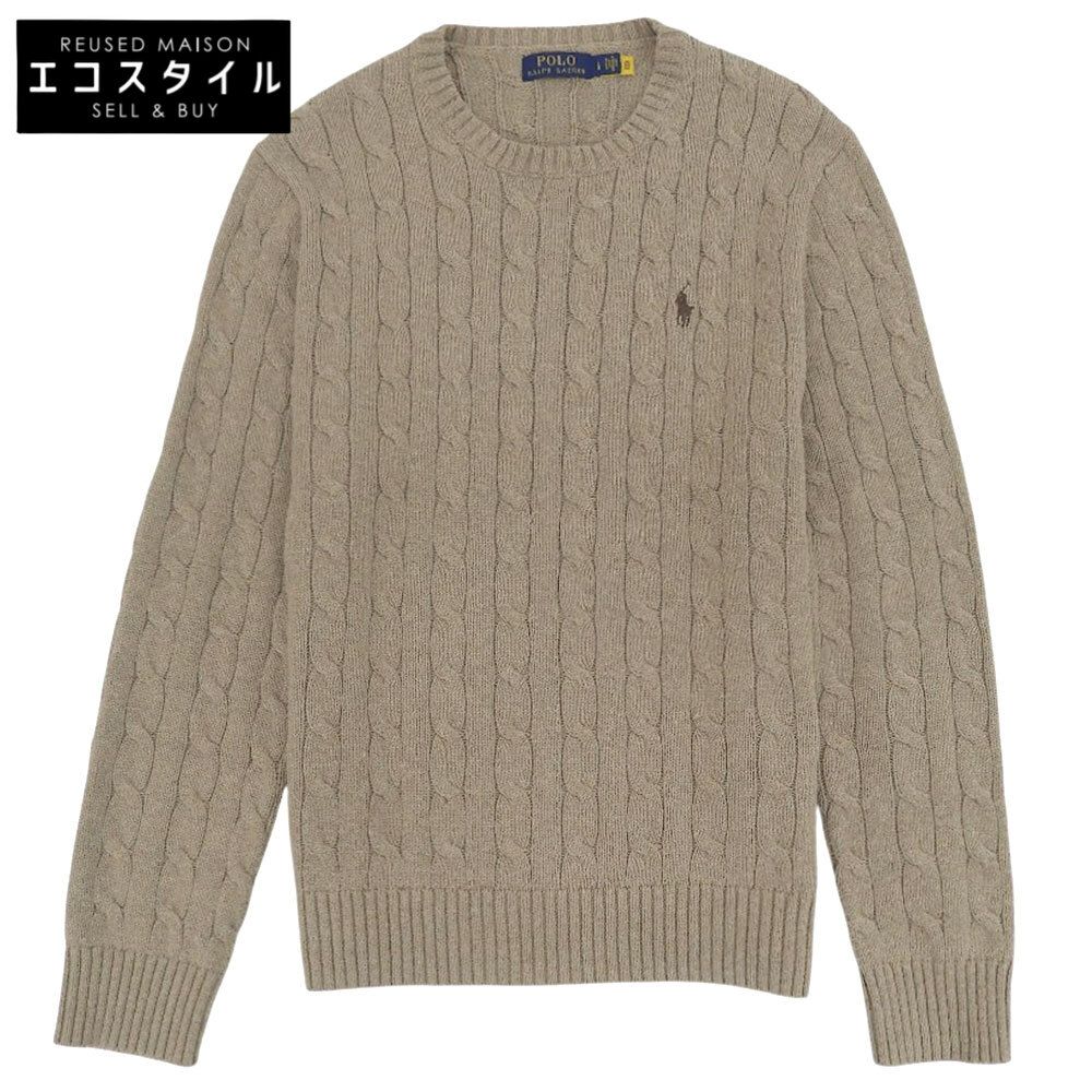 POLO RALPH LAUREN　ポロ ラルフローレン　ケーブル編み ニットセーター トップス メンズ ベージュ L　L