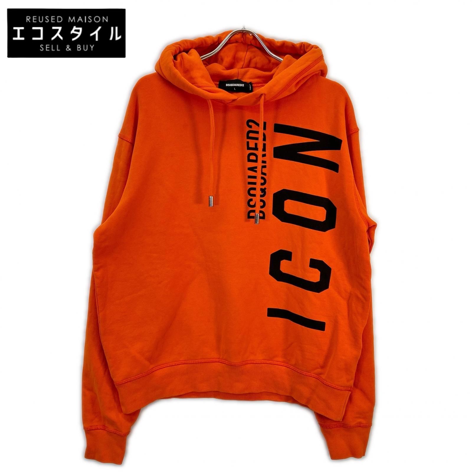DSQUARED2　ディースクエアード　S79GU0065 S25516 オレンジ ICON ロゴ フーディ　L