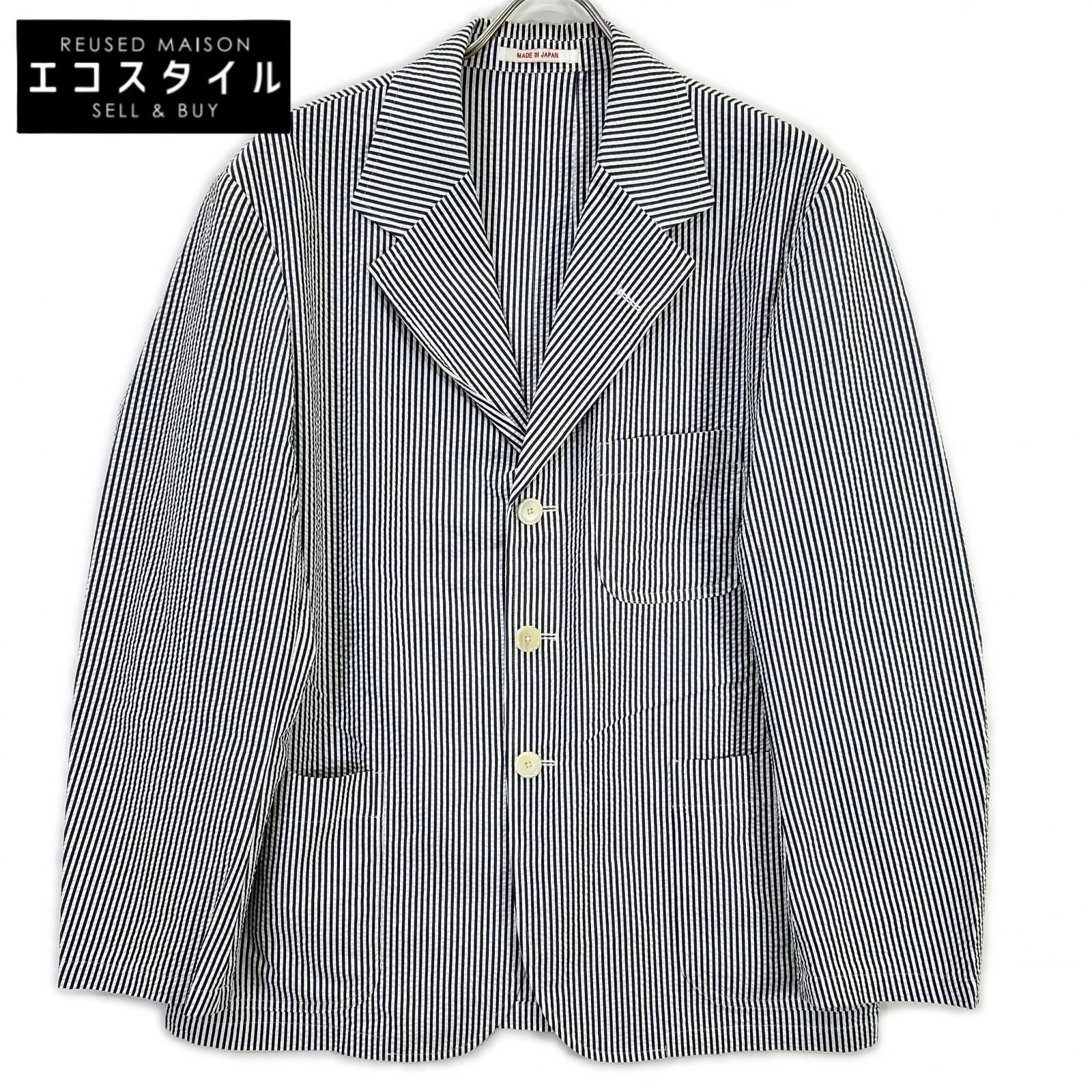 J.PRESS　ジェイプレス　ホワイト ストライプシャツジャケット　36