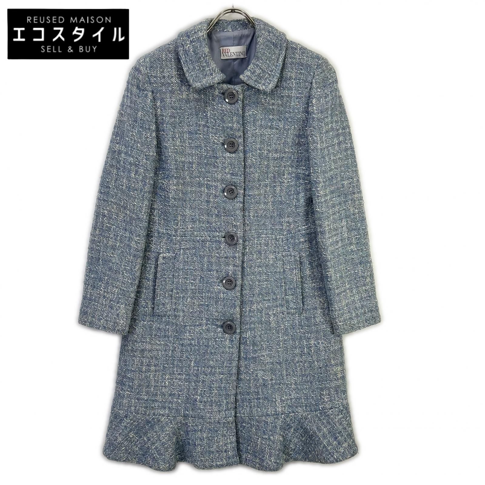 RED VALENTINO レッドヴァレンチノ CR337425 ブルー ツイードジャケット 40