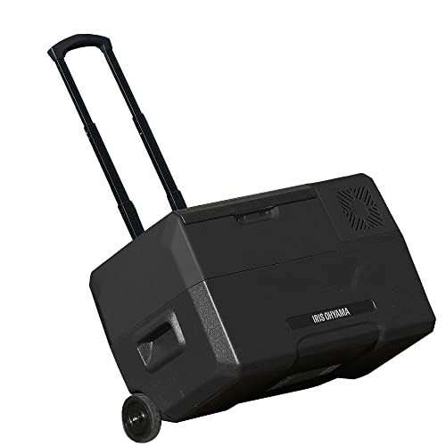 【持ち運べる冷蔵庫】 アイリスオーヤマ 車載冷蔵庫 ポータブル冷蔵庫 クーラーボックス 30L ブラック 急速冷凍 -20~20℃ キャスター付き IPD-3A-Bkk