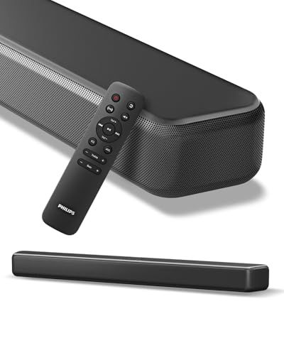 Philips(フィリップス) サウンドバー テレビ用 Bluetooth5.4搭載 スピーカー 120Wハイパワー Soundbar Dolby Digital plus DTS Digital リモコン付属 PC対応 ゲーム スピーカー テレビ/パソコkk