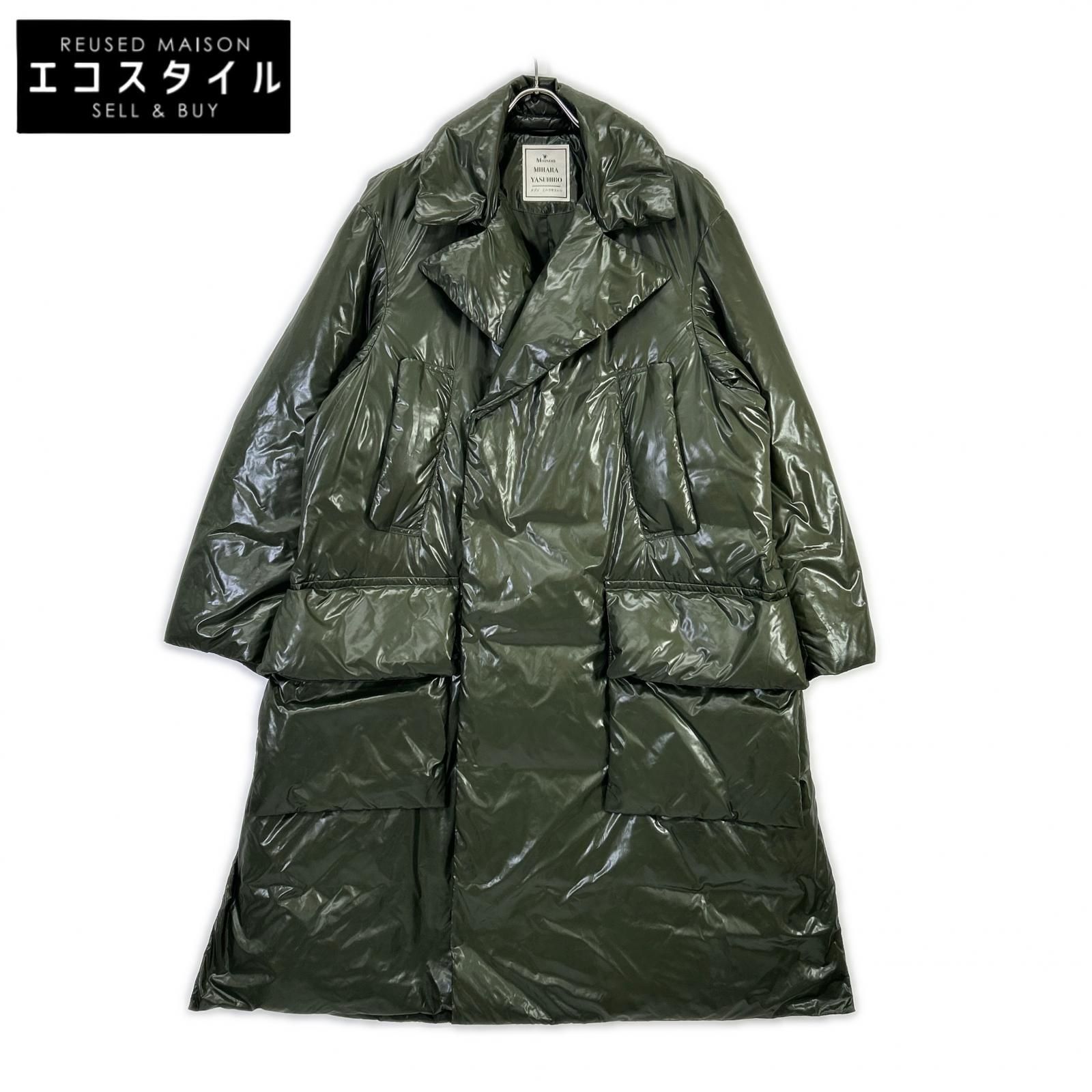 Maison MIHARA YASUHIRO　メゾンミハラヤスヒロ　91111316 ダークグリーン ダブルブレスト ダウンコート　44