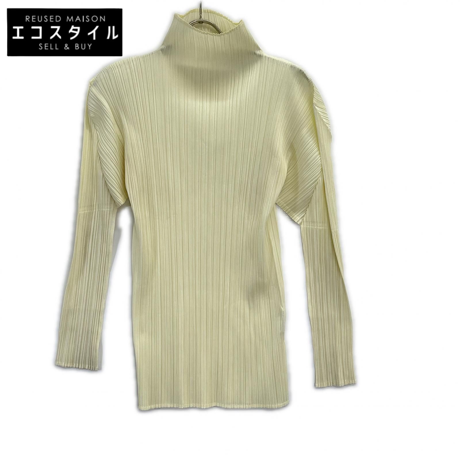 PLEATS PLEASE　プリーツプリーズ　PP04-JK604 アイボリー プリーツ ハイネックカットソー　4