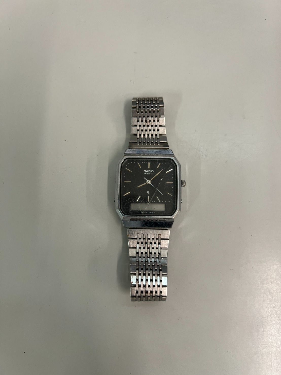 CASIO アナデジ クォーツ メンズ腕時計 ブラック文字盤 不動 ジャンク 