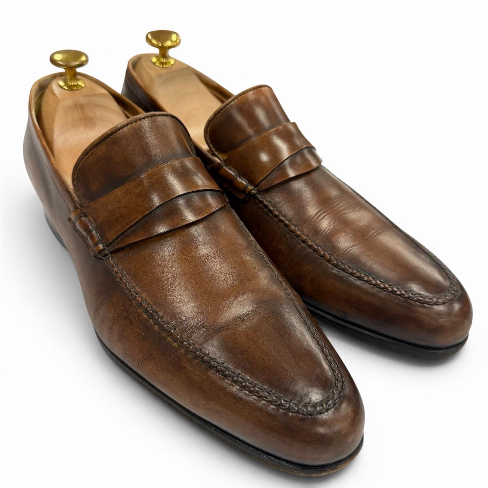 大得価，定番 【ドンドン見直し】良品Santoni サントーニ 12986 レザー