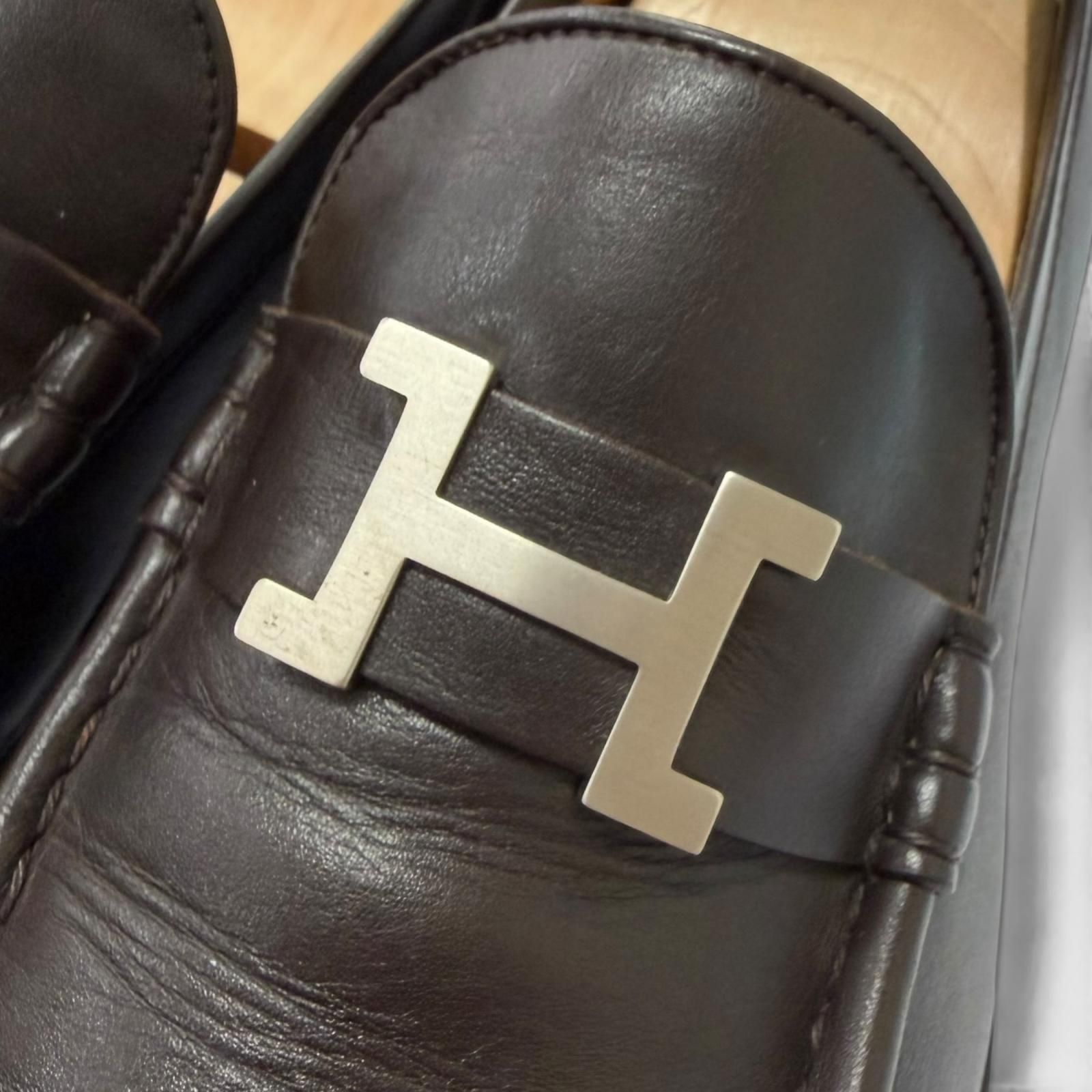 ドンドン見直し】良品□HERMES エルメス レザー Hロゴシルバー金具
