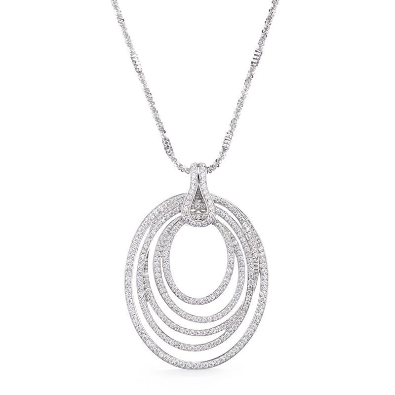 Gift from New York ネックレス レディース 3ct プラチナ 仕上げ 金属アレルギー対応 女性 プレゼント 大ぶり パーティー 30,904円