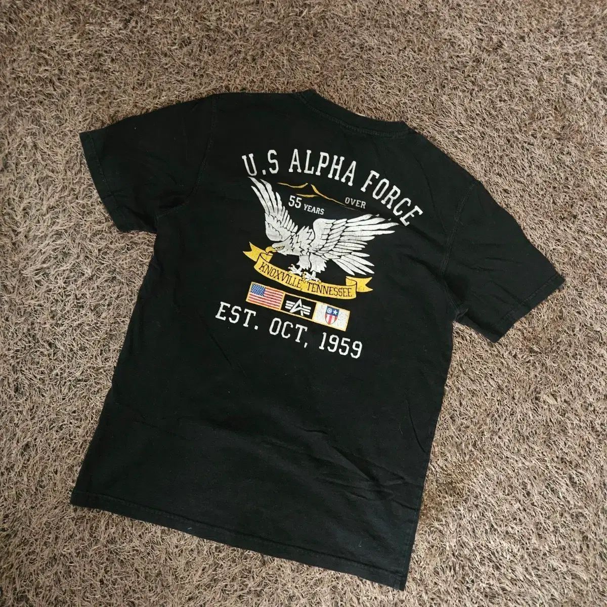 アルファインダストリーズ USアルファフォース バックロゴ スリムフィット 半袖Tシャツ