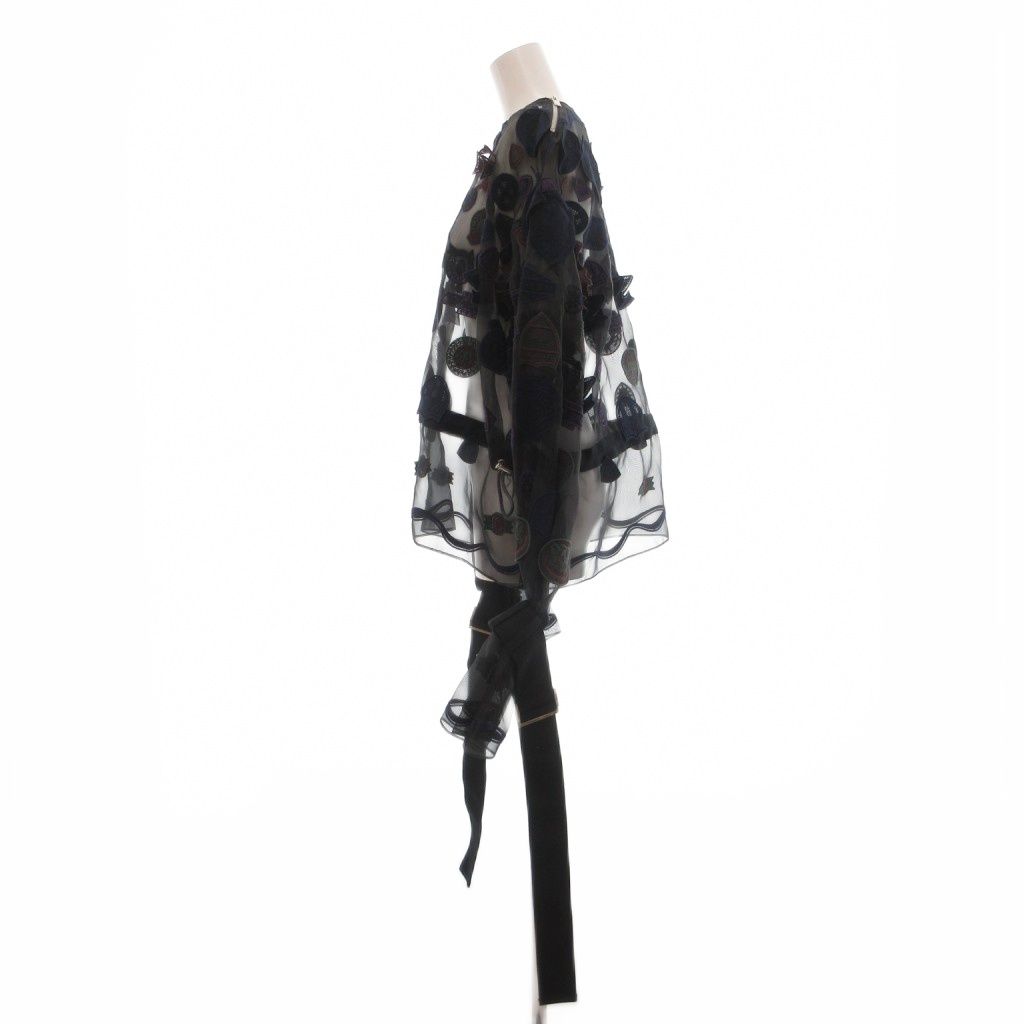 サカイ sacai オーガンジーシースルーブラウス プルオーバー 黒 