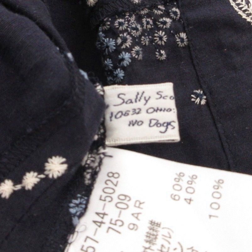サリースコット Sally Scott ワンピース ミディ丈 9 紺 ネイビー 白
