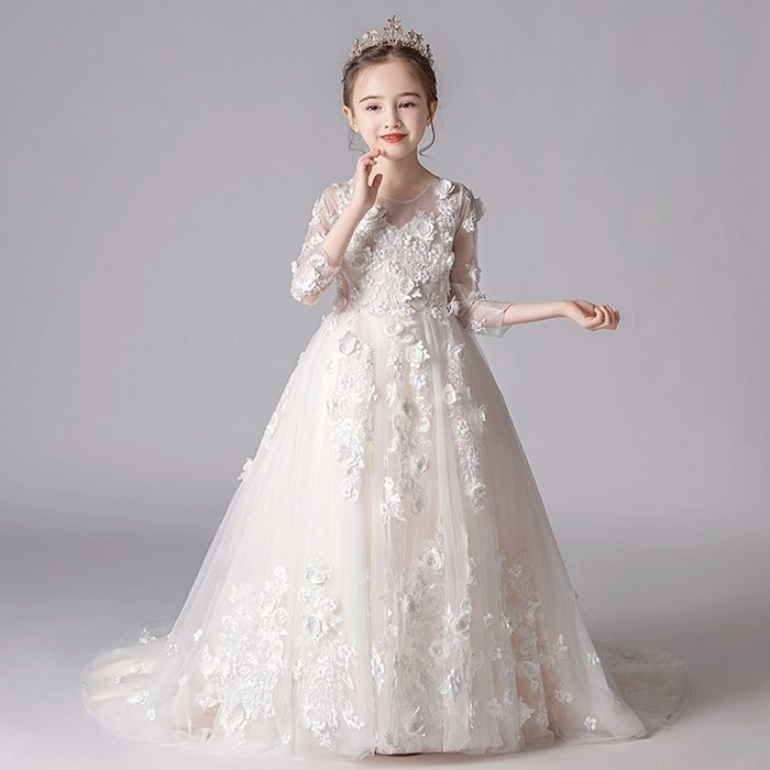 子供ドレス ピアノ 発表会 女の子 フォーマル ロングドレス 結婚式 卒業式 パーティー 結婚式 お誕生日 写真 プレゼント ジュニア ドレス お姫様 姫系 子供服 卒#idihj