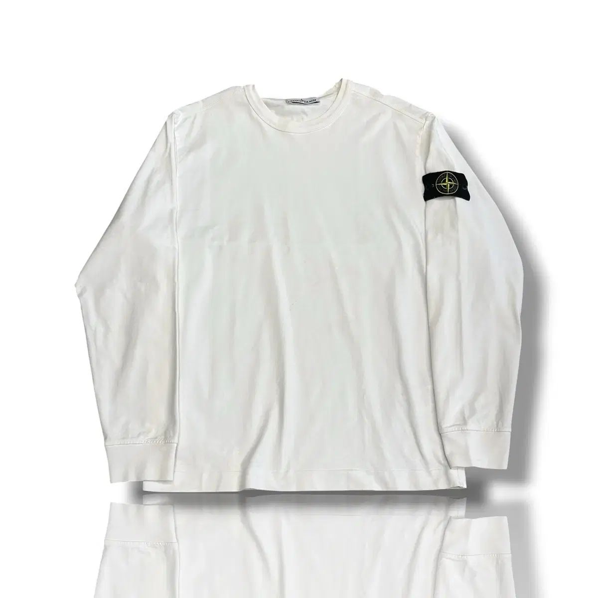 ストーンアイランド L 正規品販売 ワッペン 白 ロングスリーブ 長袖Tシャツ