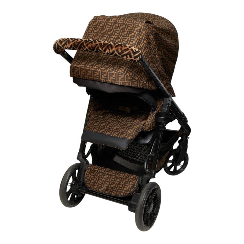 フェンディ × Inglesina イングリッシーナ FFロゴ ファブリック ベビーカー ブラウン ブラック レディース FENDI【243-73760】