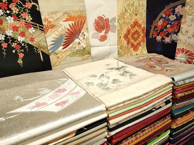 平和屋本店■名古屋帯 まとめて100点 蝶 薔薇 花柄 野葡萄 手描き 駒刺繍 金銀糸 など 着用可能多数 未使用品あり 全て正絹 se4162