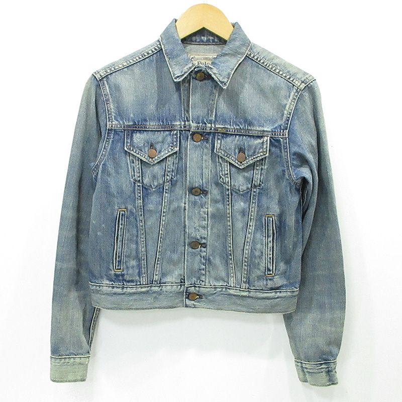 【三重本店】 中古 POLO RALPH LAUREN | ポロ・ラルフローレン USED加工デニムジャケット ダメージ加工 ブルー サイズ：XS 【112】