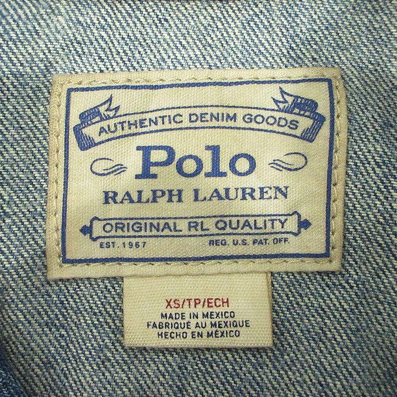 【三重本店】 中古 POLO RALPH LAUREN | ポロ・ラルフローレン USED加工デニムジャケット ダメージ加工 ブルー サイズ:XS 【112】 【三重本店】 中古 POLO RALPH LAUREN | ポロ・ラルフローレン USED加工デニムジャケット ダメージ加工 ブルー サイズ:XS 【112】