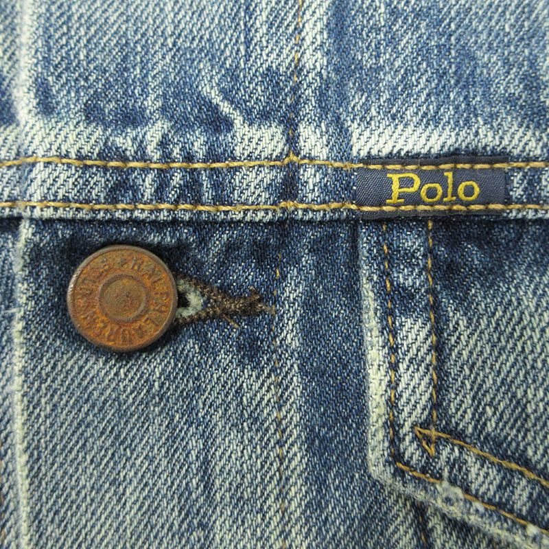 【三重本店】 中古 POLO RALPH LAUREN | ポロ・ラルフローレン USED加工デニムジャケット ダメージ加工 ブルー サイズ:XS 【112】 【三重本店】 中古 POLO RALPH LAUREN | ポロ・ラルフローレン USED加工デニムジャケット ダメージ加工 ブルー サイズ:XS 【112】