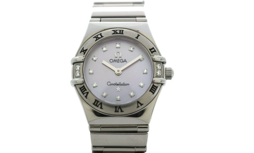 OMEGA オメガ コンステレーション マイチョイス 4ポイントダイヤベゼル 1566.66 ステンレススチール ピンクシェル レディース クオーツ 2148104049902 【200】【中古】