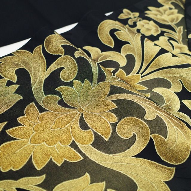 中古】 しょうざん 袋帯 フォーマル 京都 リサイクル 正絹 金糸 黒 金 