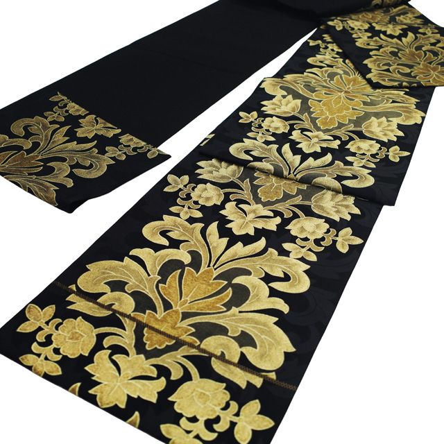 中古】 しょうざん 袋帯 フォーマル 京都 リサイクル 正絹 金糸 黒 金 