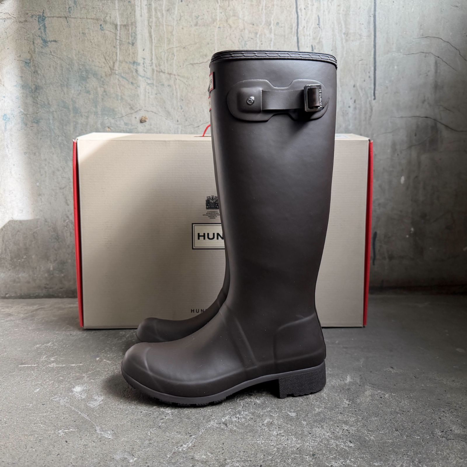 HUNTER レインブーツ WOMENS ORIGINAL TOUR ラバー製 ブラウン 24cm