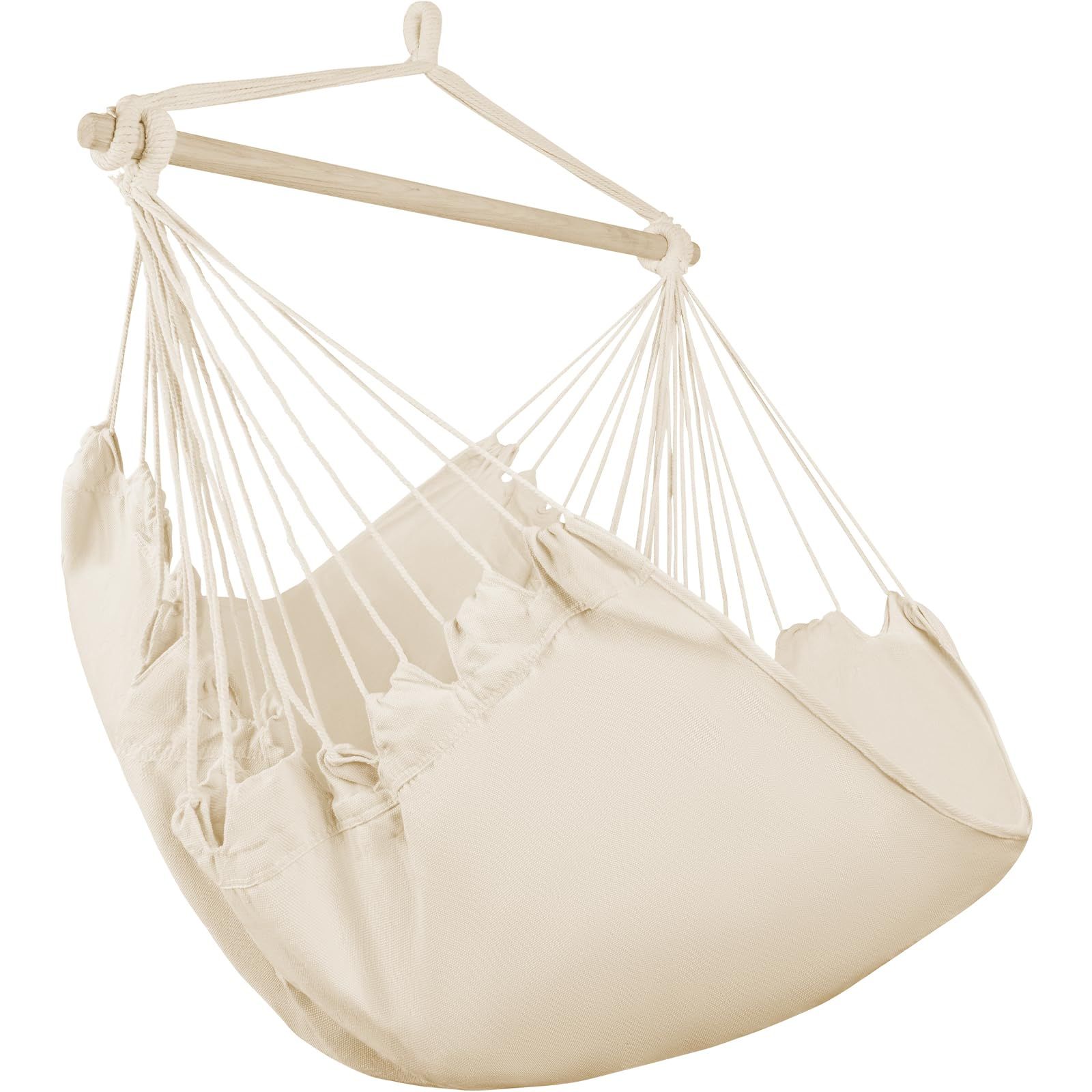 ハンモックチェア hammock 吊り椅子 片側吊りタイプ 室内屋外兼用 吊り下げ式 抱き枕 2 個付き 大人子供兼用 耐荷重約 150kg アウトドア キャンプ 公園 クリームイエロー″mn 9c01bddd