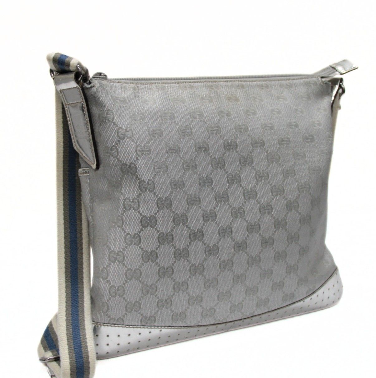 GUCCI グッチ ショルダーバッグ GGキャンバス シルバー 145857 【74470