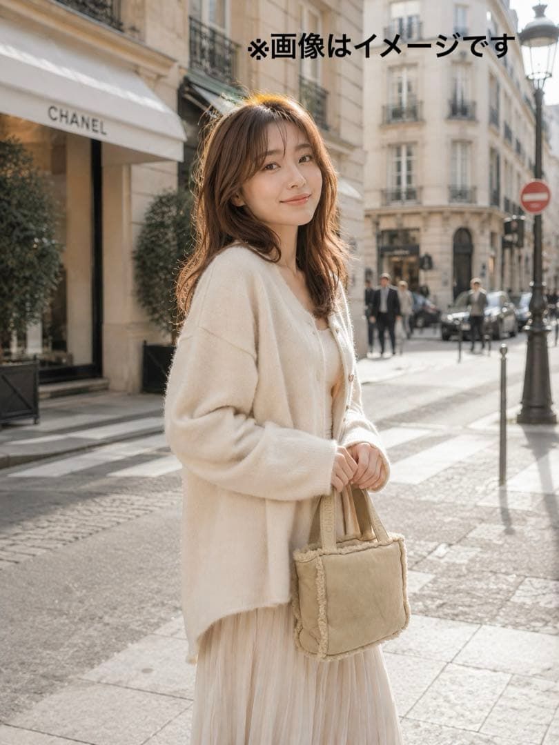 CHANEL シャネル ハンドバッグ トートバッグ ムートン ベージュ ロゴ 