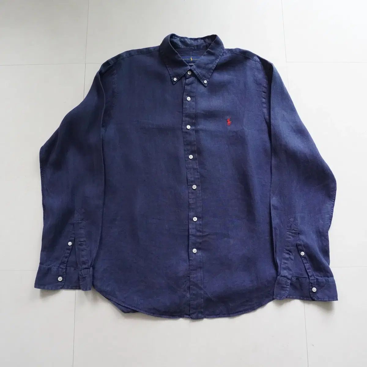 ポロラルフローレン リネンシャツ ネイビー XL スリムフィット