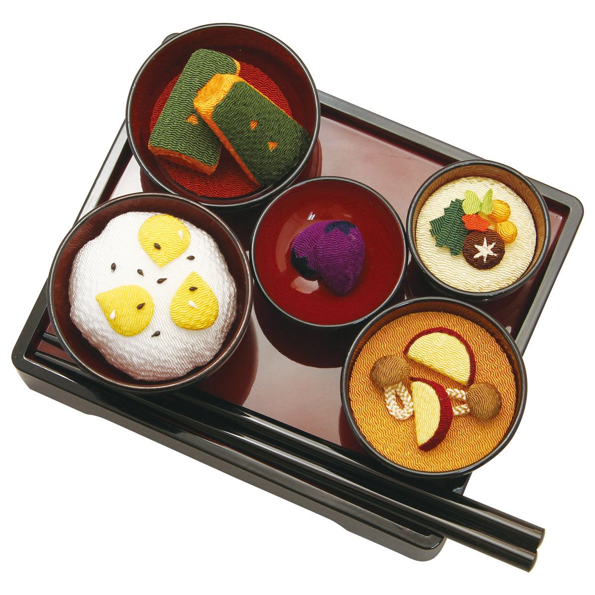 季節の精進料理セット 秋 手作りちりめん細工 和みの和雑貨 置物 季節飾り お供え