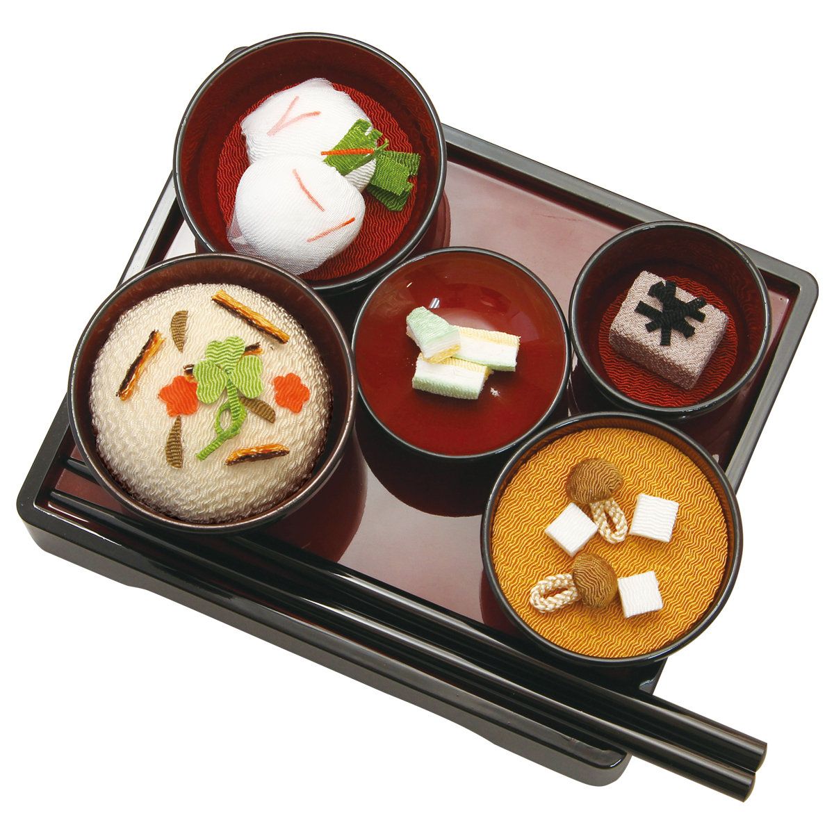 季節の精進料理セット 冬 手作りちりめん細工 和みの和雑貨 置物 季節飾り お供え