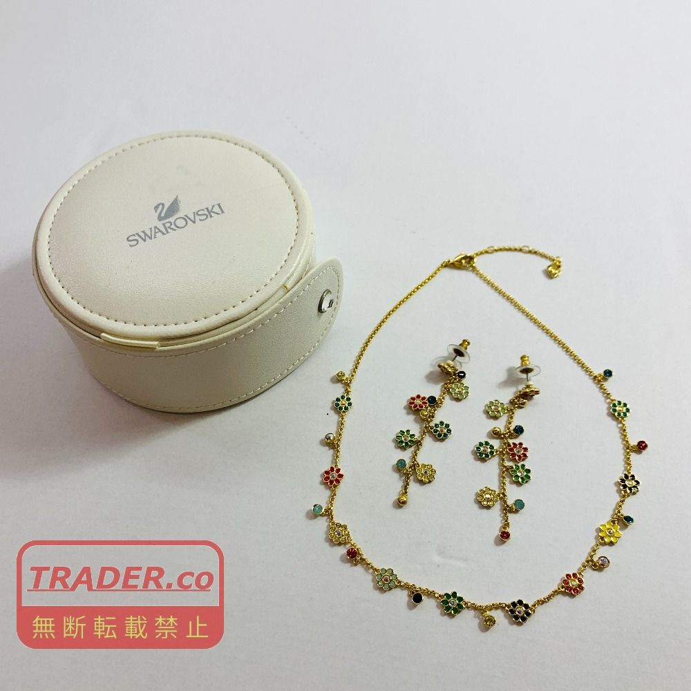 04w7096▽※【中古】 スワロフスキー Swarovski Rosalie ロザリン ネックレス 1128084 ピアス ２点セット【八王子店】