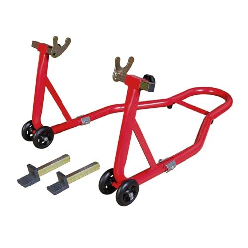 BIG RED バイク スタンド 耐荷重230kg メンテナンススタンド 後輪用 キャスター付き L型とU型 レッド送料無料 ab47a70b