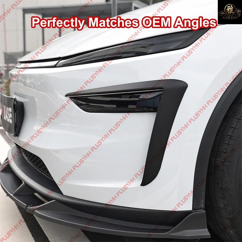 フロントフォグライトトリムカバー テスラ モデルY ジュニパー 2025 2026 パーツ アイブロウ ウィンドナイフ ステッカー エクステリア ボデ