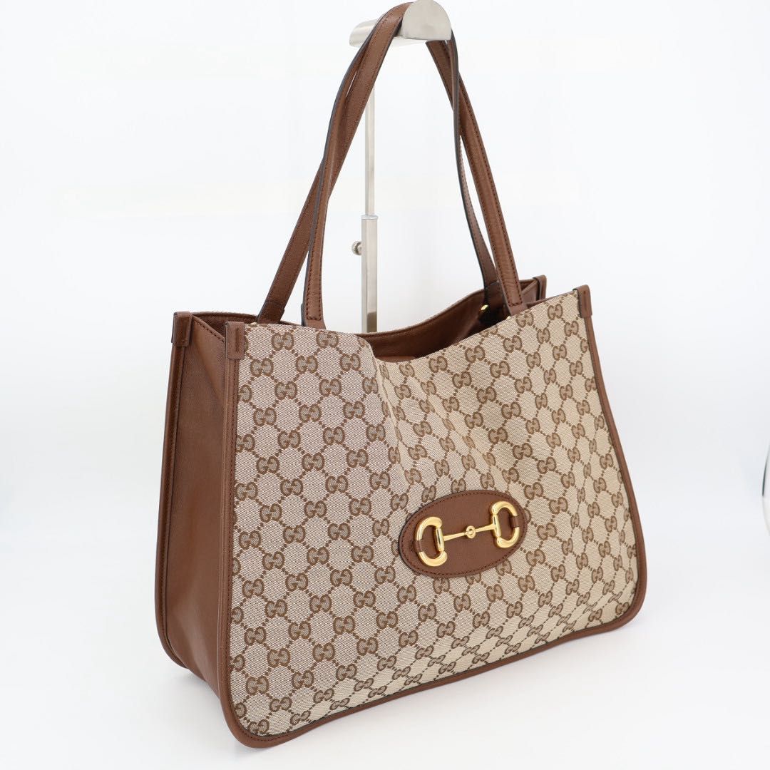 グッチ GUCCI GGキャンバス キャンバス×レザー トートバッグ ブラウン 623694 76,450円