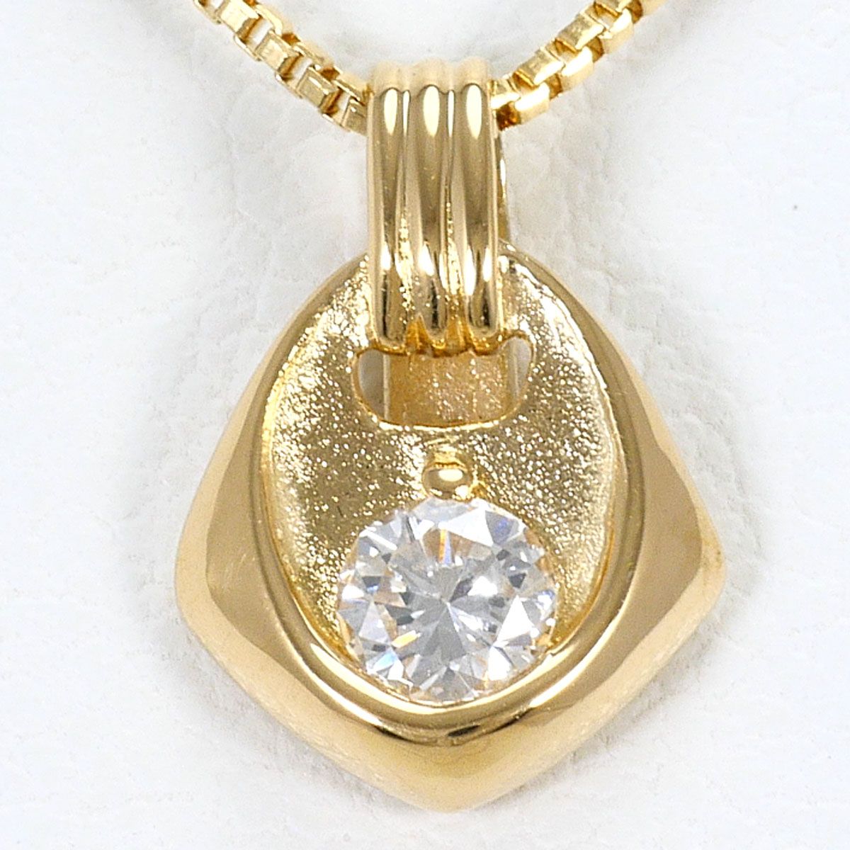 K18YG ネックレス ダイヤモンド 0.12ct 総重量約2.4g 約40cm