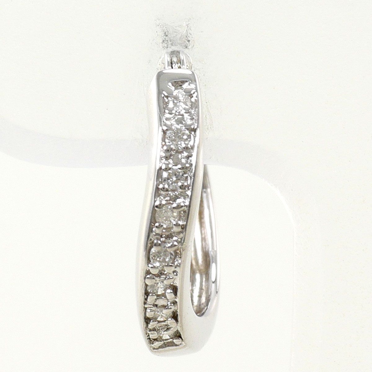 K18WG ピアス(片耳) ダイヤモンド 0.05ct 総重量約1.5g レディース