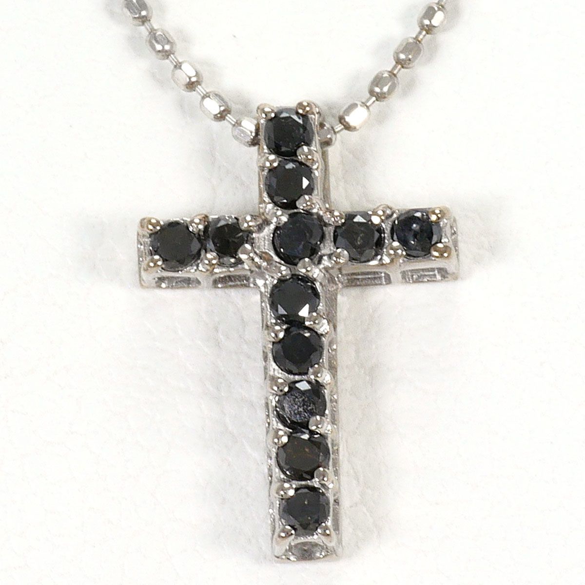 K18WG ネックレス ブラックダイヤ 0.25ct ダイヤモンド 0.10ct 総重量約2.5g 約44cm