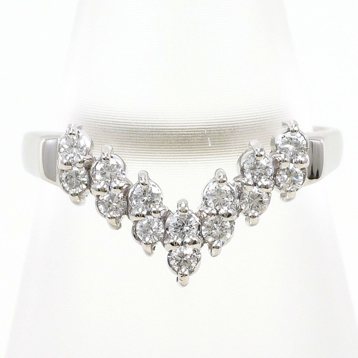 PT900/プラチナ リング・指輪 9号 ダイヤモンド 0.21ct 総重量約3.5g
