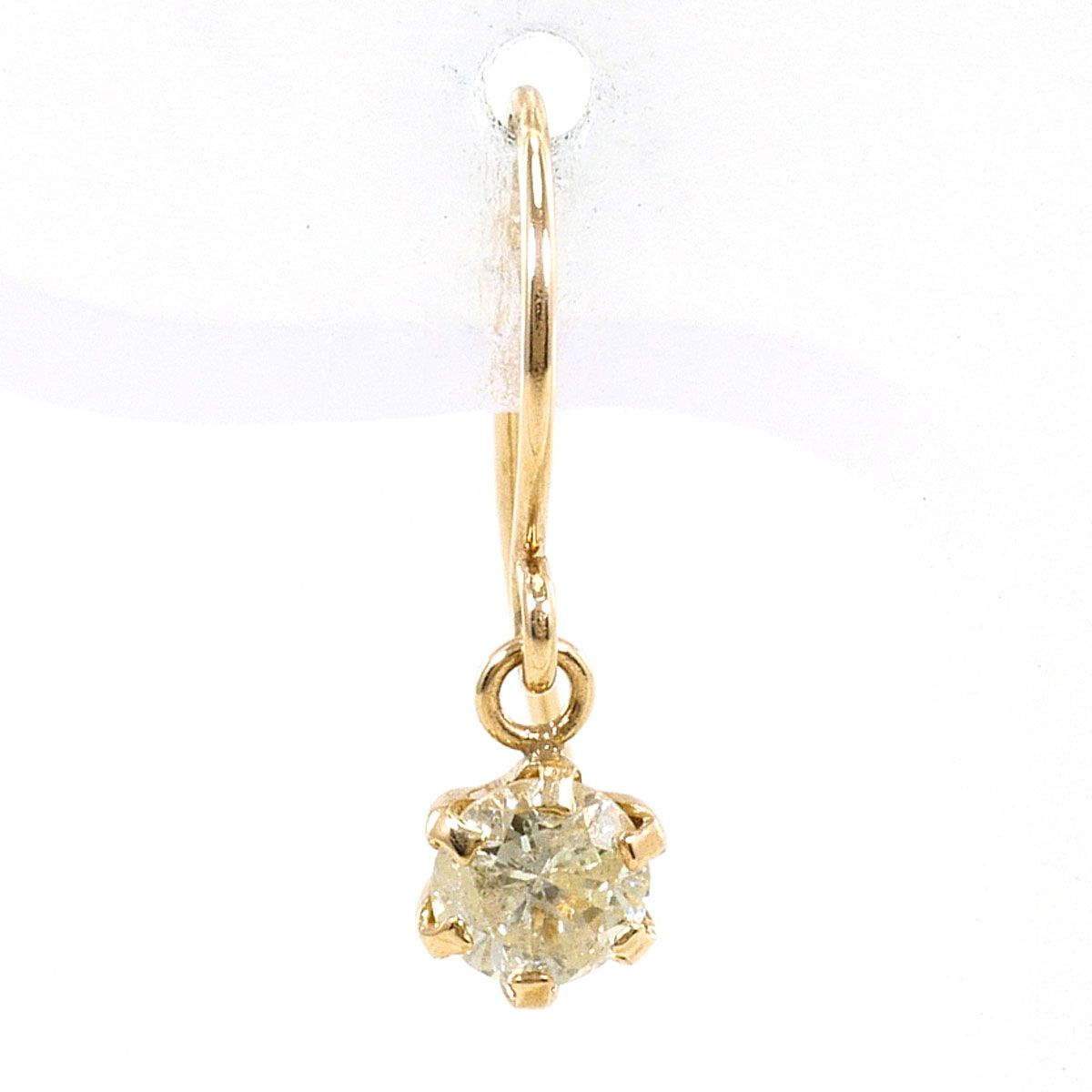 K10YG ピアス(片耳) イエローダイヤモンド 0.13ct 総重量約0.1g レディース