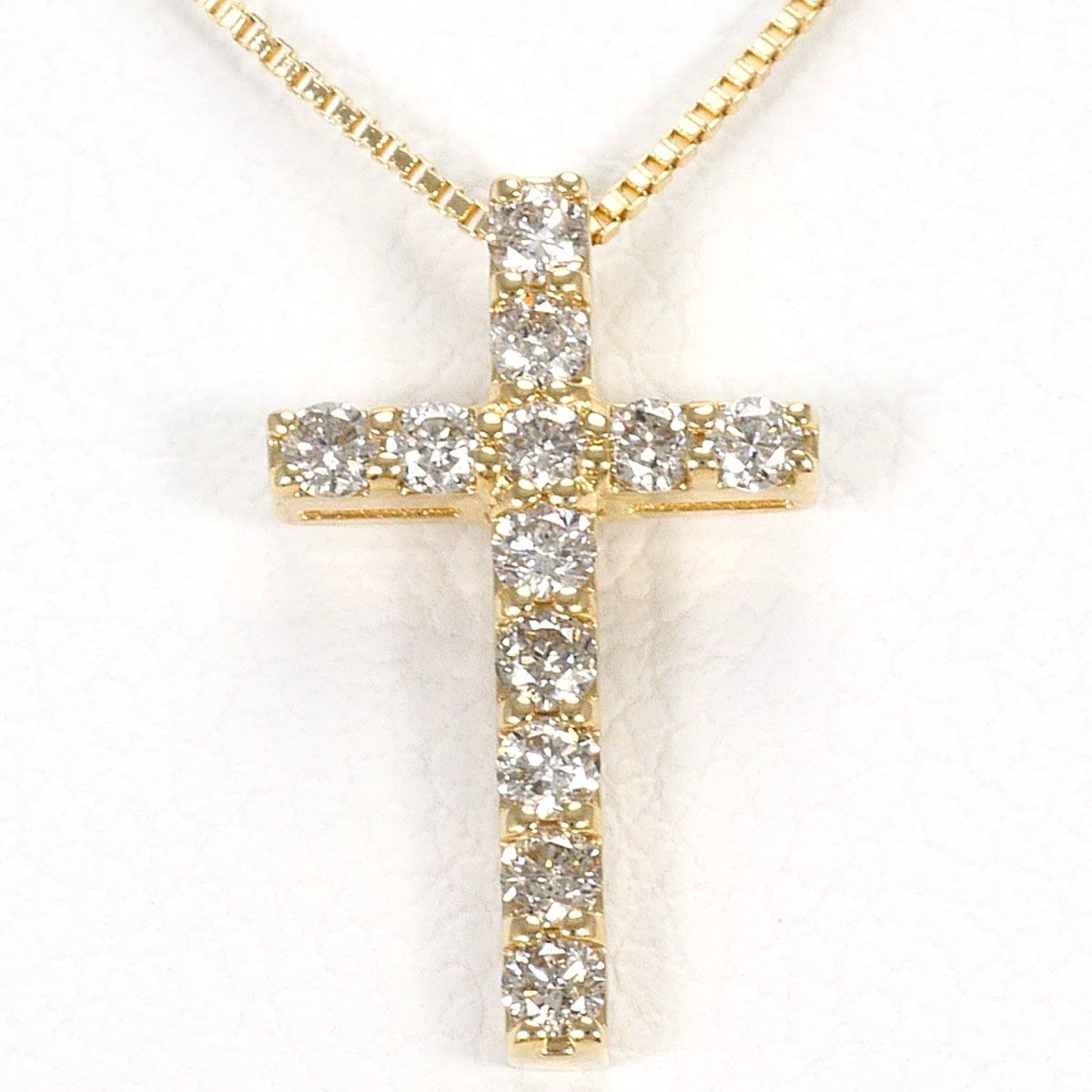 K10YG ネックレス ダイヤモンド 0.18ct 総重量約1.0g 約34cm