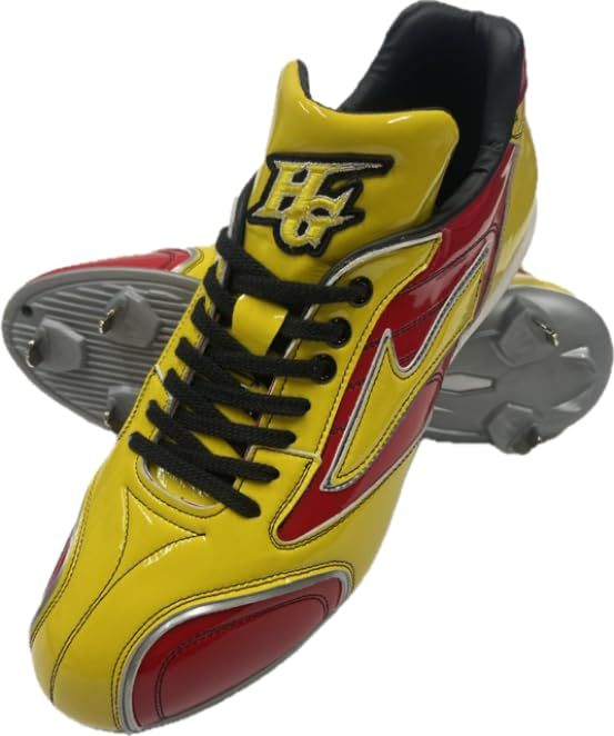 新品 HI-GOLD ハイゴールド 限定 エナメルカラースパイク 樹脂ソール埋込式固定金具（7本歯) PSS-A003 レッド×イエロー 24.0cm